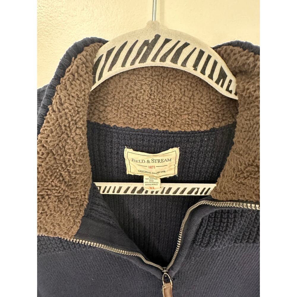 💙🤎 Field & Stream Navy Quarter Zip Pullover XL - Cozy King Vibes ✨ - Picture 3 of 3